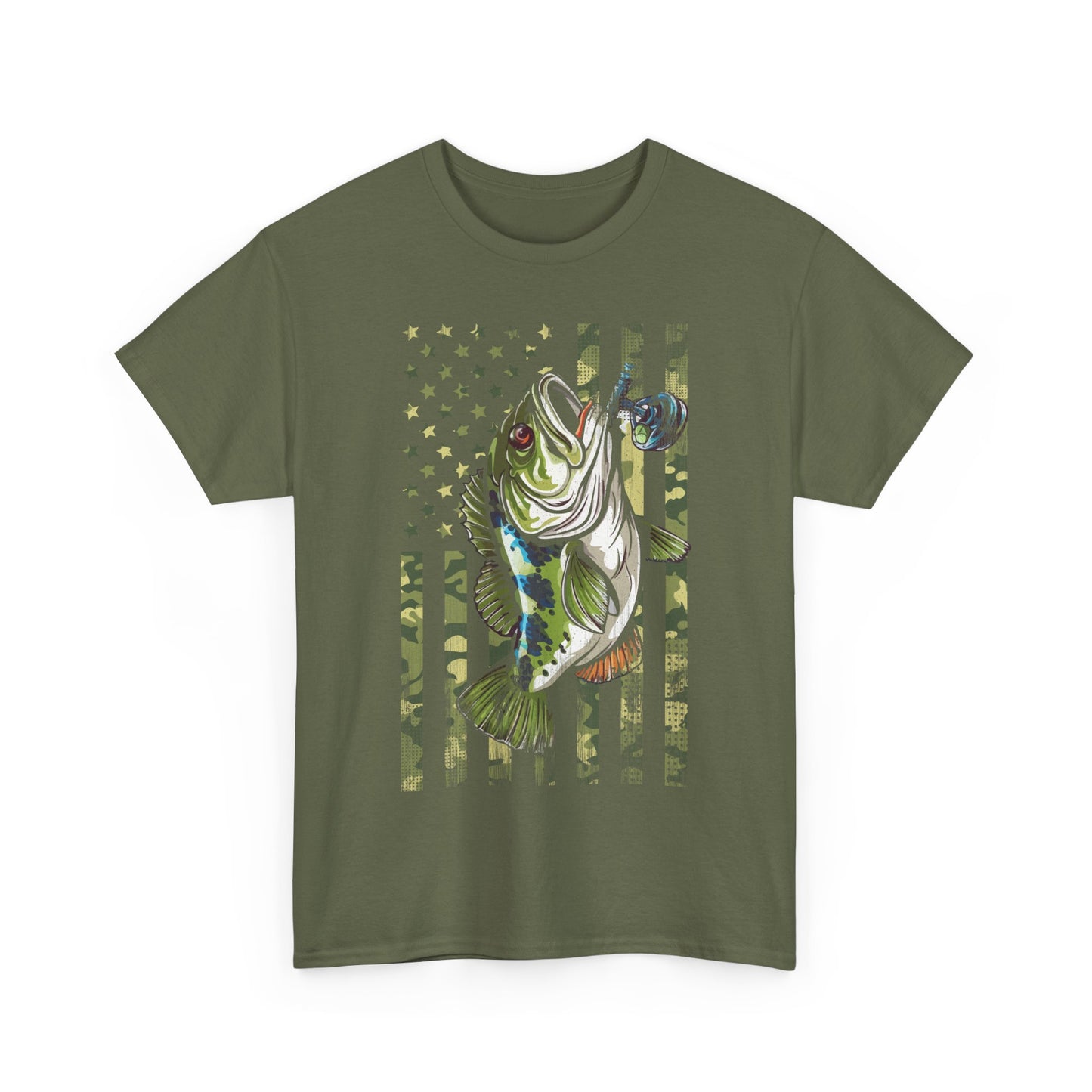 Fisherman Shirt, American Flag Camouflage Fishing, Fishing Season Lovers Camo T-Shirt