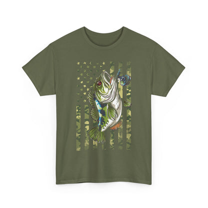 Fisherman Shirt, American Flag Camouflage Fishing, Fishing Season Lovers Camo T-Shirt