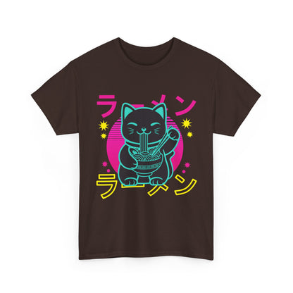 Anime Cat Shirt, Kawaii Cat, Japanese Noodles Lovers Gifts Kitten T-Shirt
