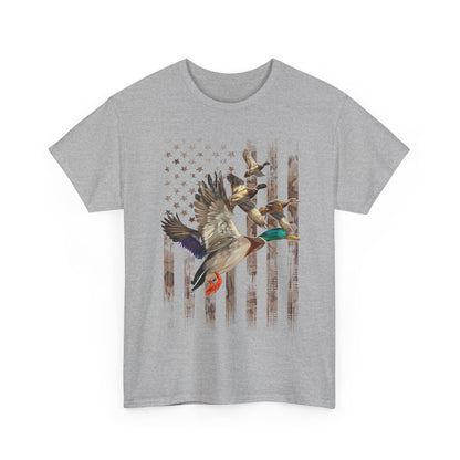 Duck Hunting Lovers Gift Shirt, Duck Hunter American Flag Waterfowl Hunting Camouflage Men T-Shirt