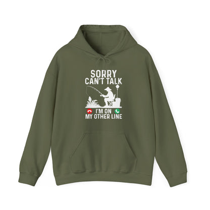 Fisherman Sorry Can't Talk I'm On My Other Line Hoodie, Fishing Season Lovers Gifts Hoodie