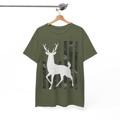Deer Hunting Shirt, American Flag Camo Deer Hunting Season Lovers, Hunter Dad Men T-Shirt