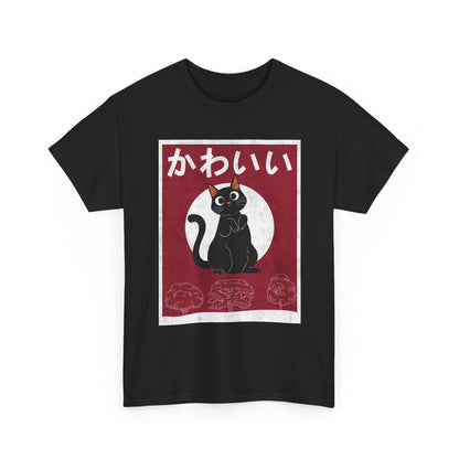 Kawaii Cat T-Shirt, Japanese Art Lovers Gifts, Anime Cat Women Men T-Shirt