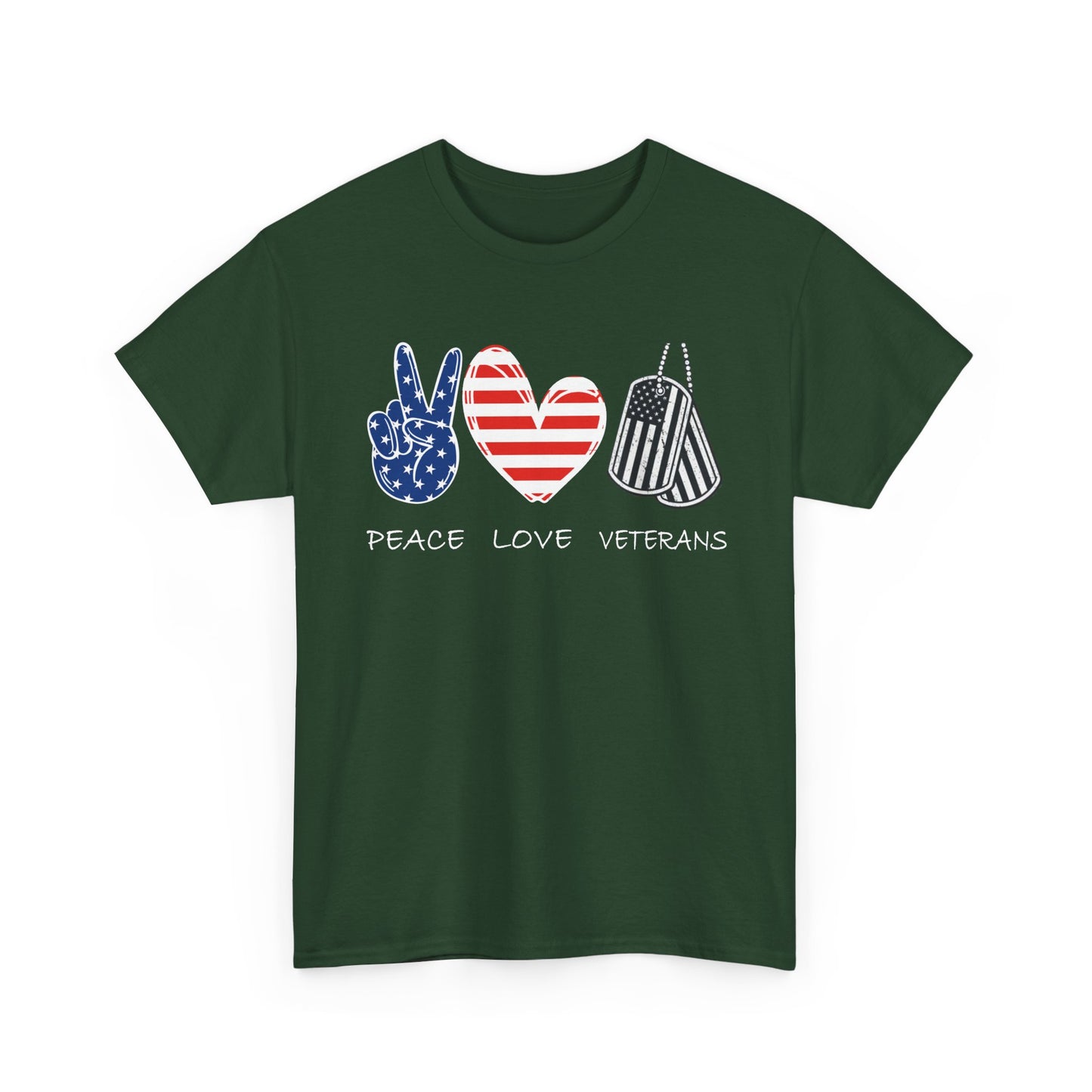 Veterans Day T-Shirt, Peace Love Veterans, Veterans American Flag Men T-Shirt