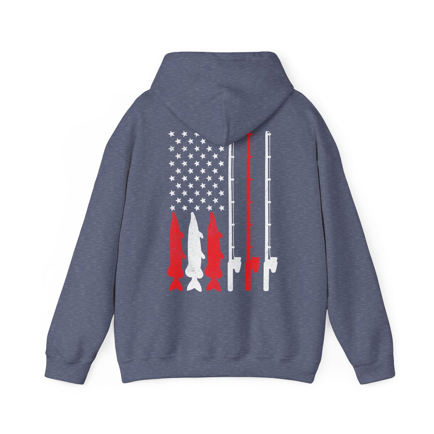Fishing Rod American Flag Hoodie, Fishing Season Lovers Gift, Fisherman Fishing Hoodie