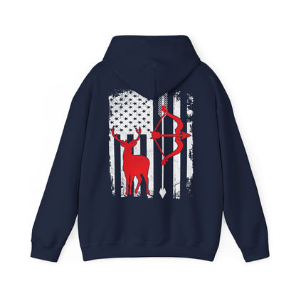Deer Hunting Hoodie - Hunting Season Lovers, Whitetails Hunter Dad, Camouflage American Flag Hoodie