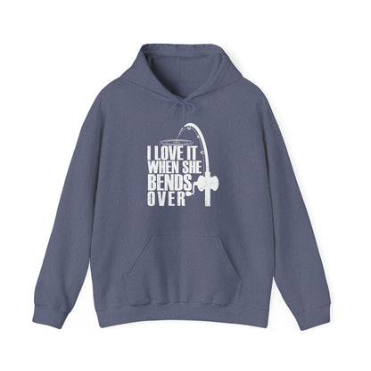 Fisherman Hoodie, Fishing Rod, Fishing Season Lovers I Love It When She Bends Over Hoodie