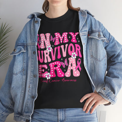 Breast Cancer Awareness Shirt, In My Survivor Era, Breast Cancer Warriors Pink Ribbon Shirt