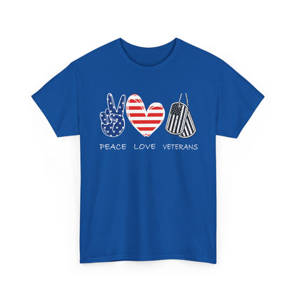 Veterans Day T-Shirt, Peace Love Veterans, Veterans American Flag Men T-Shirt