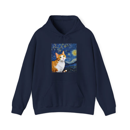 Cat Hoodie, Cats Owner, Van Gogh Starry Night Cat Animals Lovers Gifts Hoodie