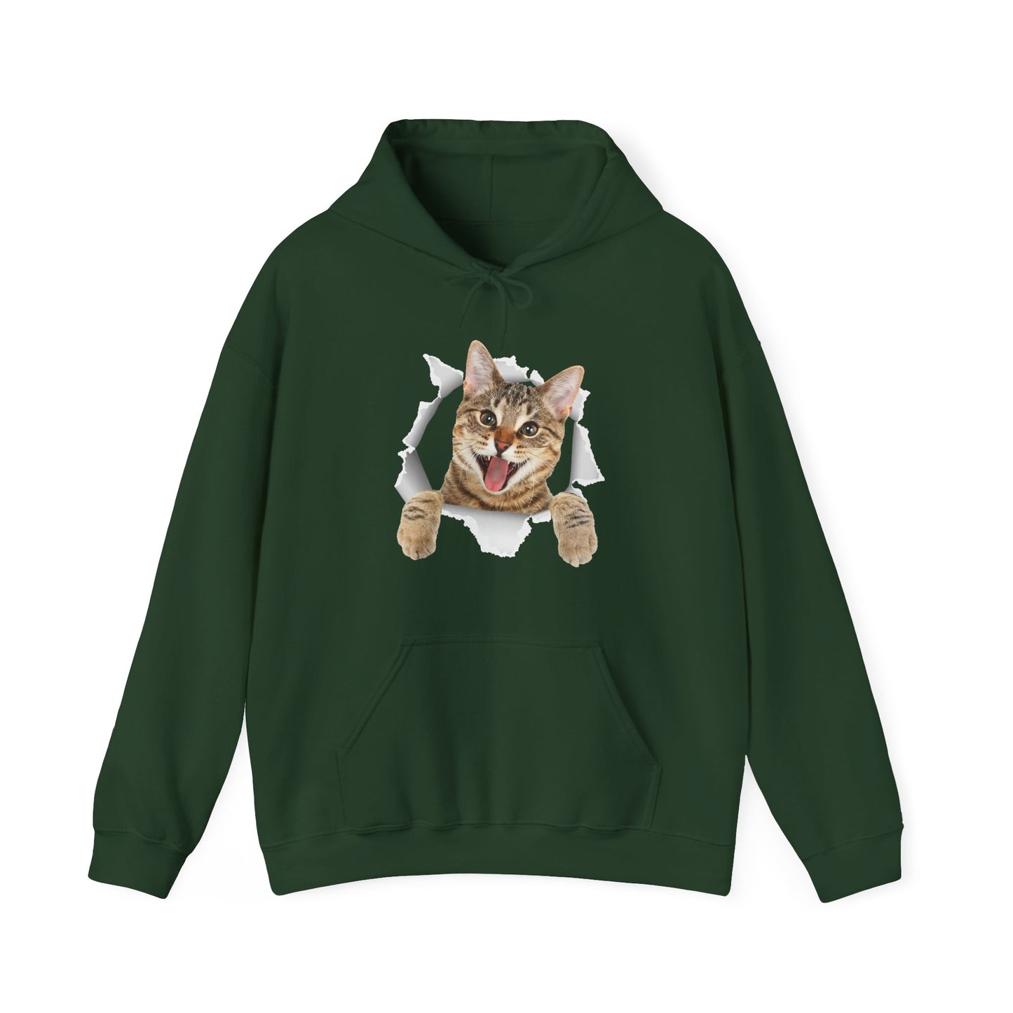 Cat Hoodie, Cat Torn Cloth, Cats Owner Kitten Lovers Gifts Women Men Cute Hoodie