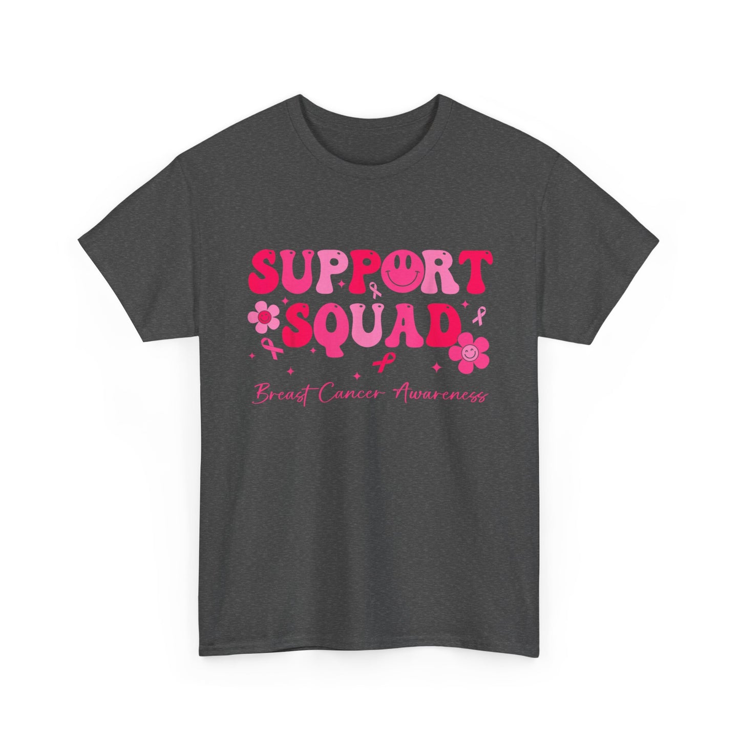 Breast Cancer Shirt, Support Squad, Breast Cancer Awareness Pink Ribbon T-Shirt