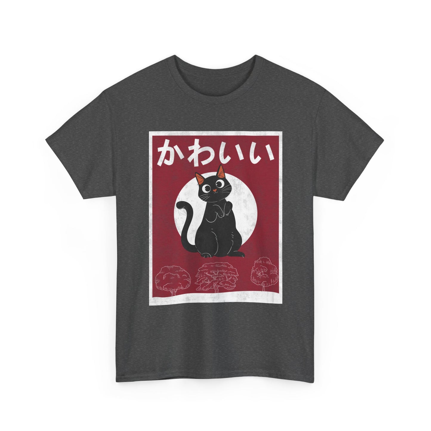 Kawaii Cat T-Shirt, Japanese Art Lovers Gifts, Anime Cat Women Men T-Shirt
