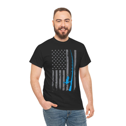 American Flag Fishing T-Shirt, Fishing Rod, Fisherman Fishing Season Lovers Shirt