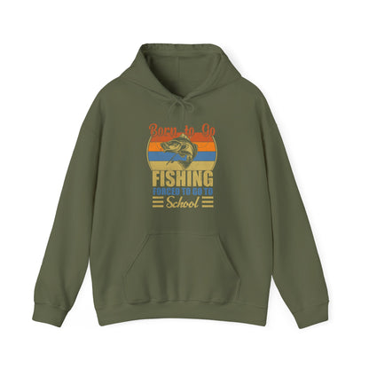 Fishing Hoodie, Born To Go Fishing Forced To Go To School, Fisherman Fishing Season Hoodie