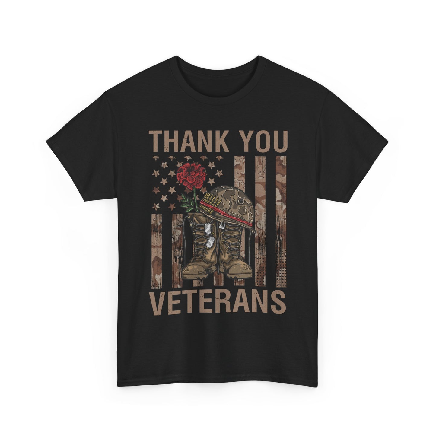Veteran's Day Shirt, Thank You, Veteran American Flag Dad Grandpa Patriotic T-Shirt