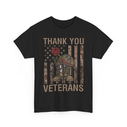 Veteran's Day Shirt, Thank You, Veteran American Flag Dad Grandpa Patriotic T-Shirt