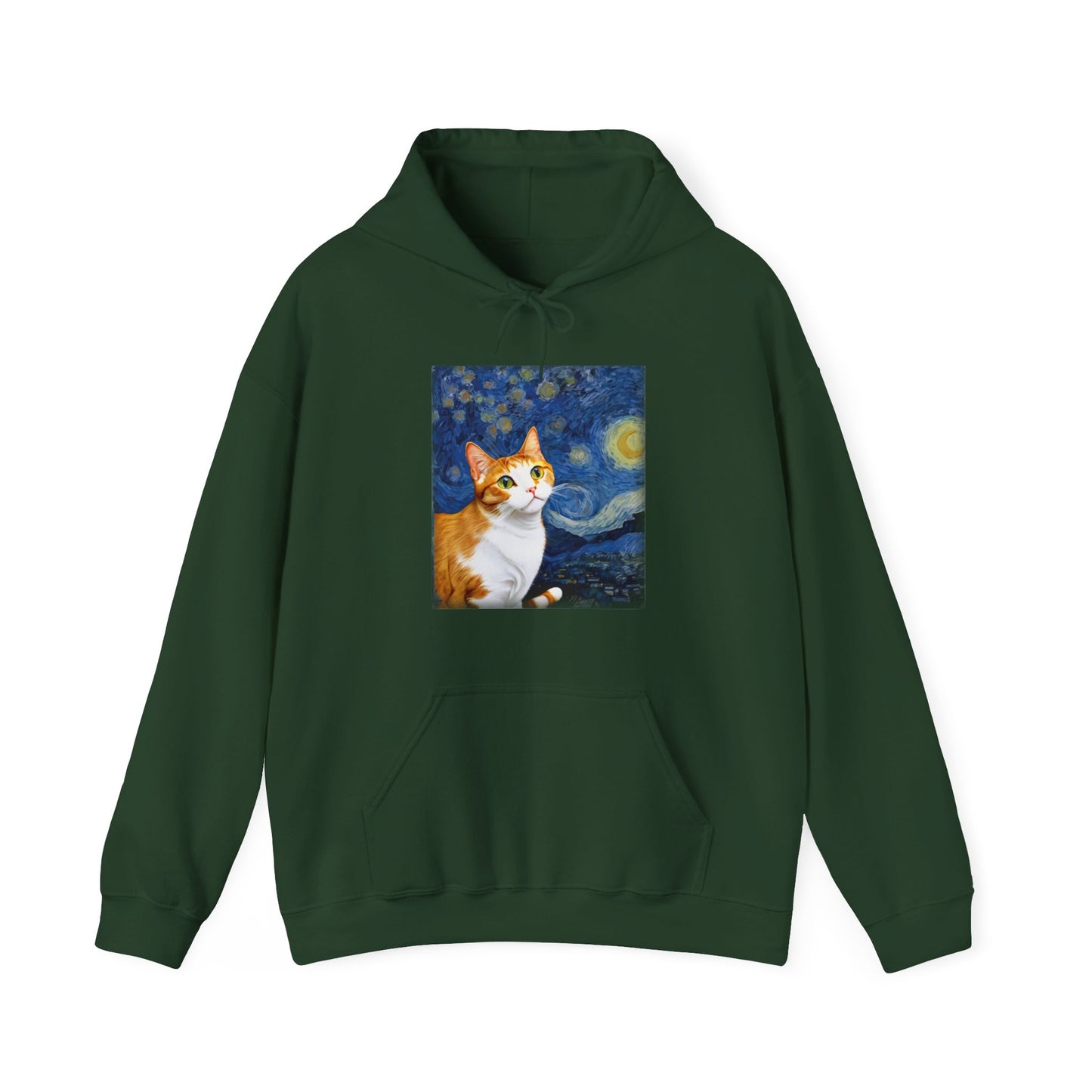 Cat Hoodie, Cats Owner, Van Gogh Starry Night Cat Animals Lovers Gifts Hoodie