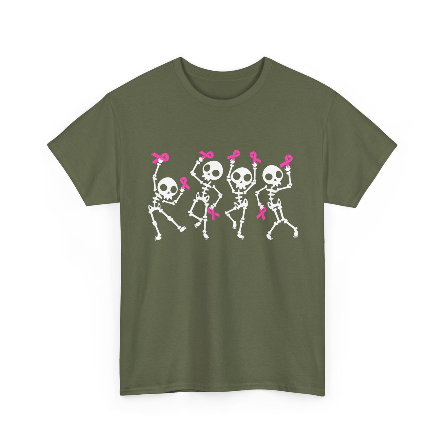 Breast Cancer Pink Ribbon T-Shirt, Dabbing Skeleton Breast Cancer Awareness T-Shirt