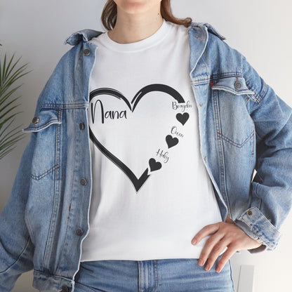 Nana Heart Shirt, Grandmother Mother's Day, Grandma Grandkids Gifts T-Shirt