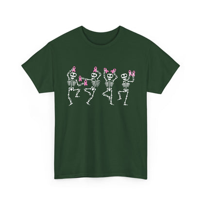 Breast Cancer Shirt, Breast Cancer Awareness, Dabbing Skeleton Pink Ribbon T-Shirt
