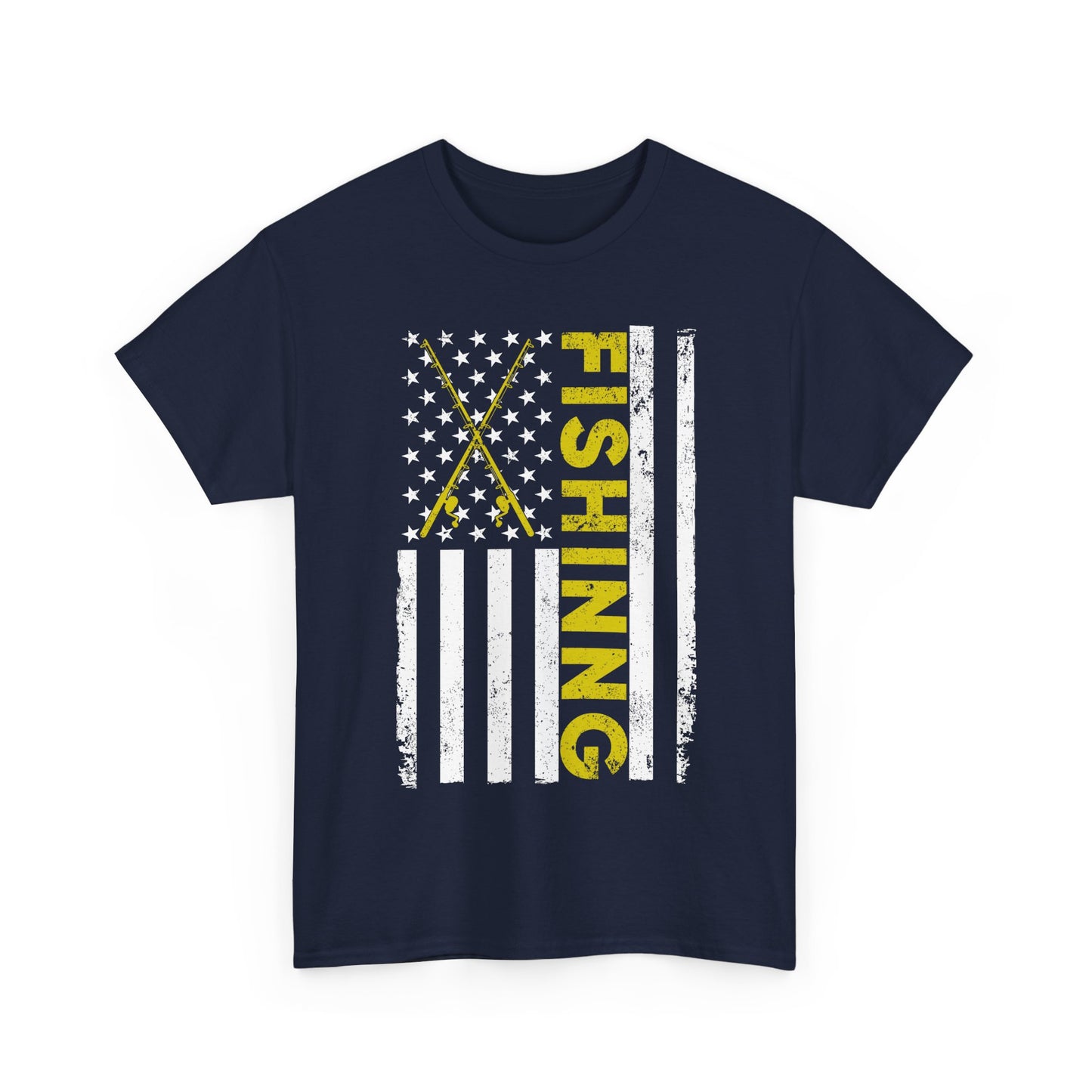 Fishing American Flag T-Shirt, Fishing Rod, Fishing Season Lovers Gift T-Shirt