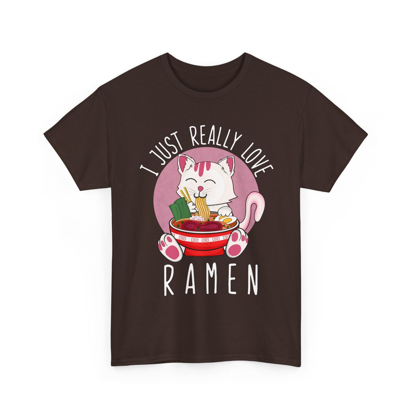Kawaii Cat Shirt, I Just Really Love Ramen, Cats Japanese Food Lovers Funny T-Shirt