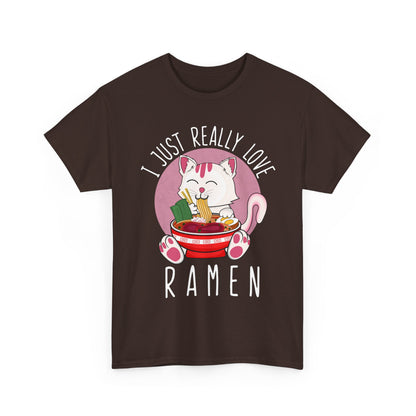 Kawaii Cat Shirt, I Just Really Love Ramen, Cats Japanese Food Lovers Funny T-Shirt
