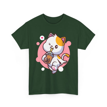 Anime Cat T-Shirt, Kawaii Cat Neko Boba Tea Cats Lovers Funny Women Men Shirt