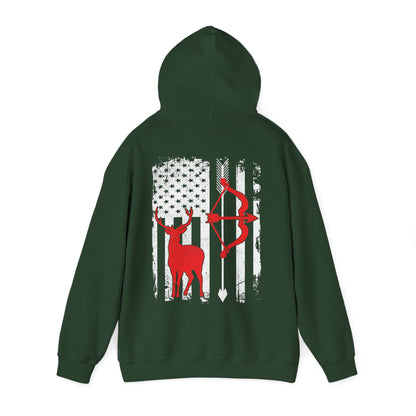 Deer Hunting Hoodie - Hunting Season Lovers, Whitetails Hunter Dad, Camouflage American Flag Hoodie