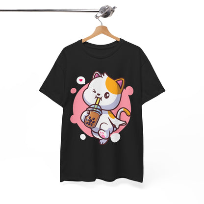 Anime Cat T-Shirt, Kawaii Cat Neko Boba Tea Cats Lovers Funny Women Men Shirt