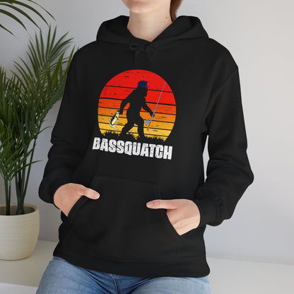 Bigfoot Fishing Hoodie, Bassquatch Sasquatch Fishing, Fishing Bigfoot Lovers Hoodie