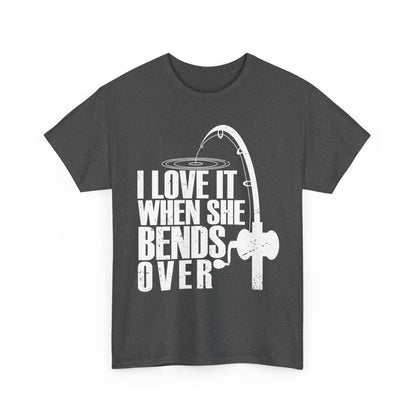 Fisherman T-Shirt, Fishing Rod, Fishing Season Lovers I Love It When She Bends Over Shirt