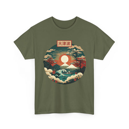 Japanese Art Shirt, Japan Lover, Japanese Red Sunset Women Men T-Shirt