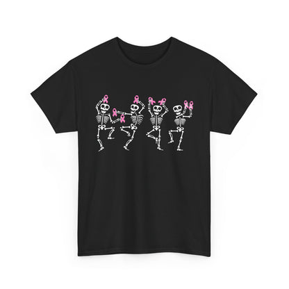 Breast Cancer Shirt, Breast Cancer Awareness, Dabbing Skeleton Pink Ribbon T-Shirt
