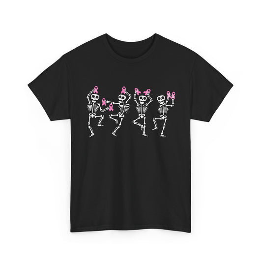 Breast Cancer Shirt, Breast Cancer Awareness, Dabbing Skeleton Pink Ribbon T-Shirt