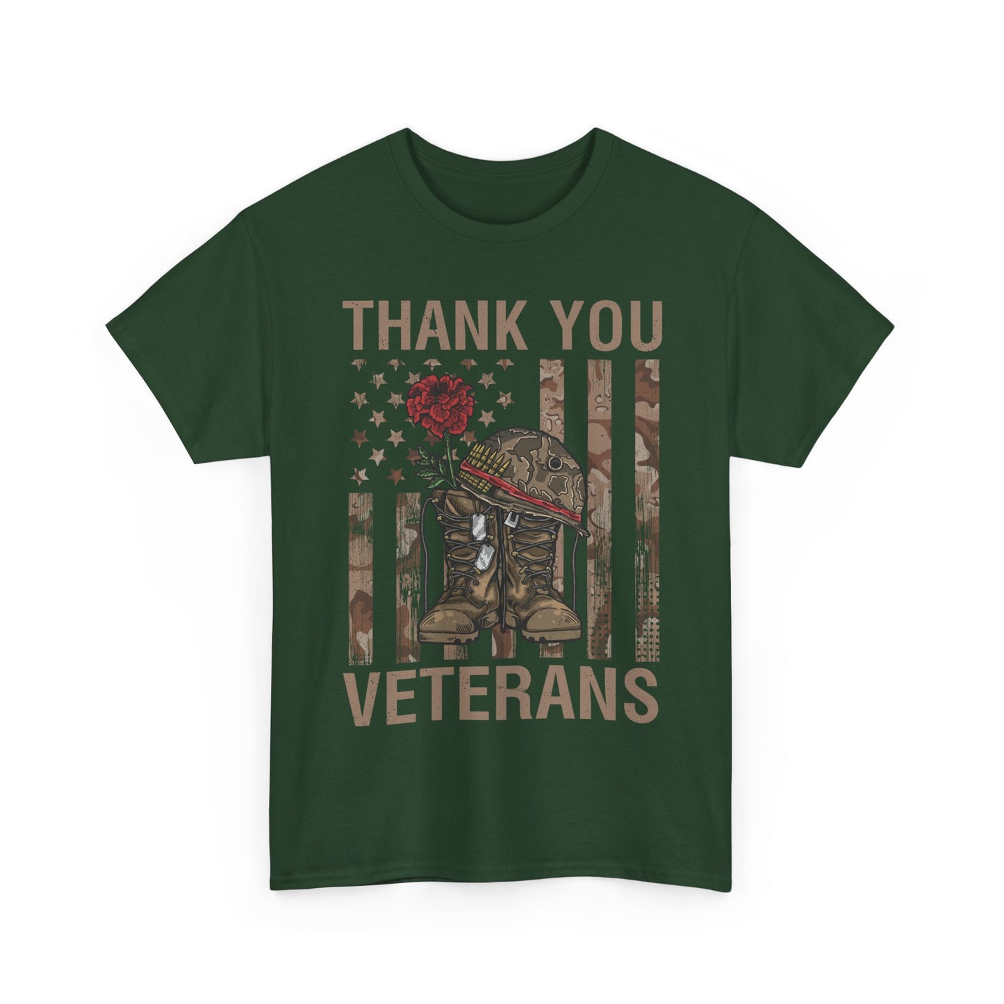 Veteran's Day Shirt, Thank You, Veteran American Flag Dad Grandpa Patriotic T-Shirt