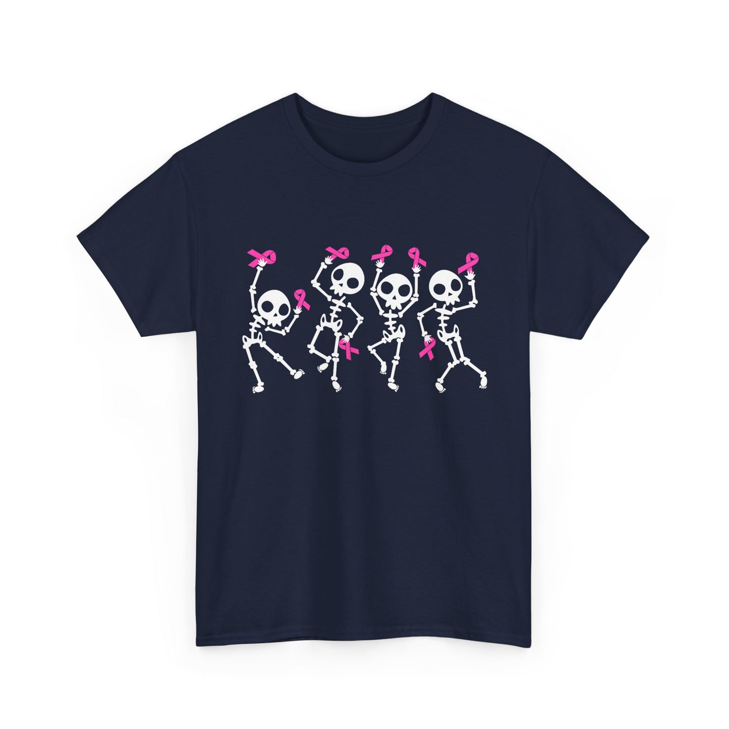 Breast Cancer Pink Ribbon T-Shirt, Dabbing Skeleton Breast Cancer Awareness T-Shirt