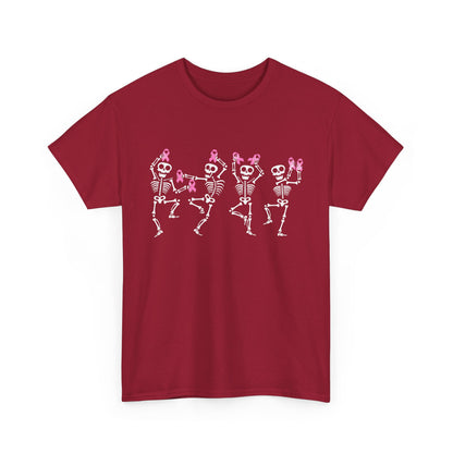 Breast Cancer Shirt, Breast Cancer Awareness, Dabbing Skeleton Pink Ribbon T-Shirt