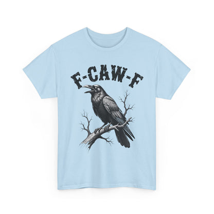 Funny F-CAW-F Crow T-Shirt, Black Crow Gothic Adult Humor T-Shirt
