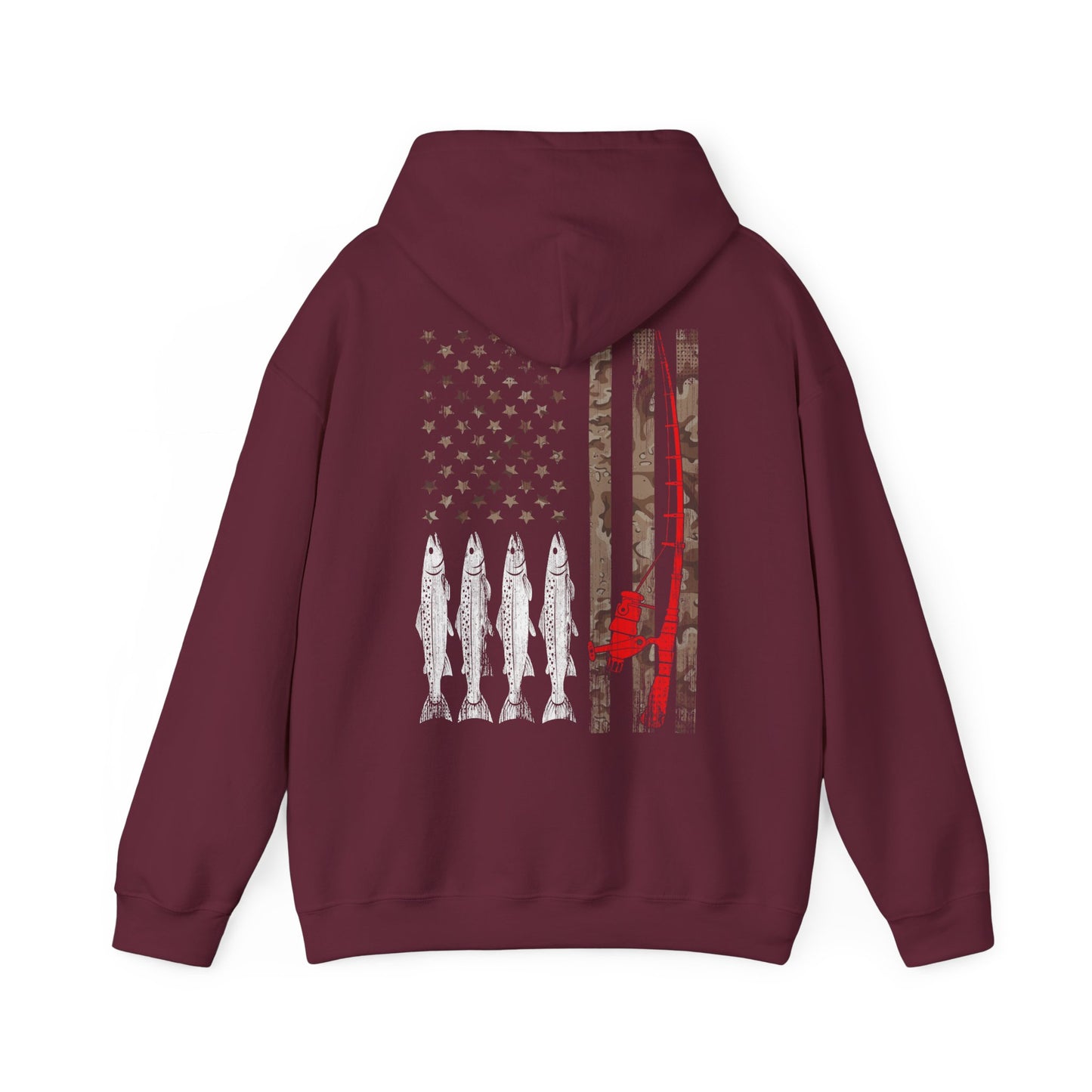 American Flag Fishing Rod Hoodie, Fishing USA Flag, Fisherman Fishing Season Lovers Hoodie