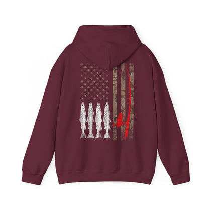 American Flag Fishing Rod Hoodie, Fishing USA Flag, Fisherman Fishing Season Lovers Hoodie