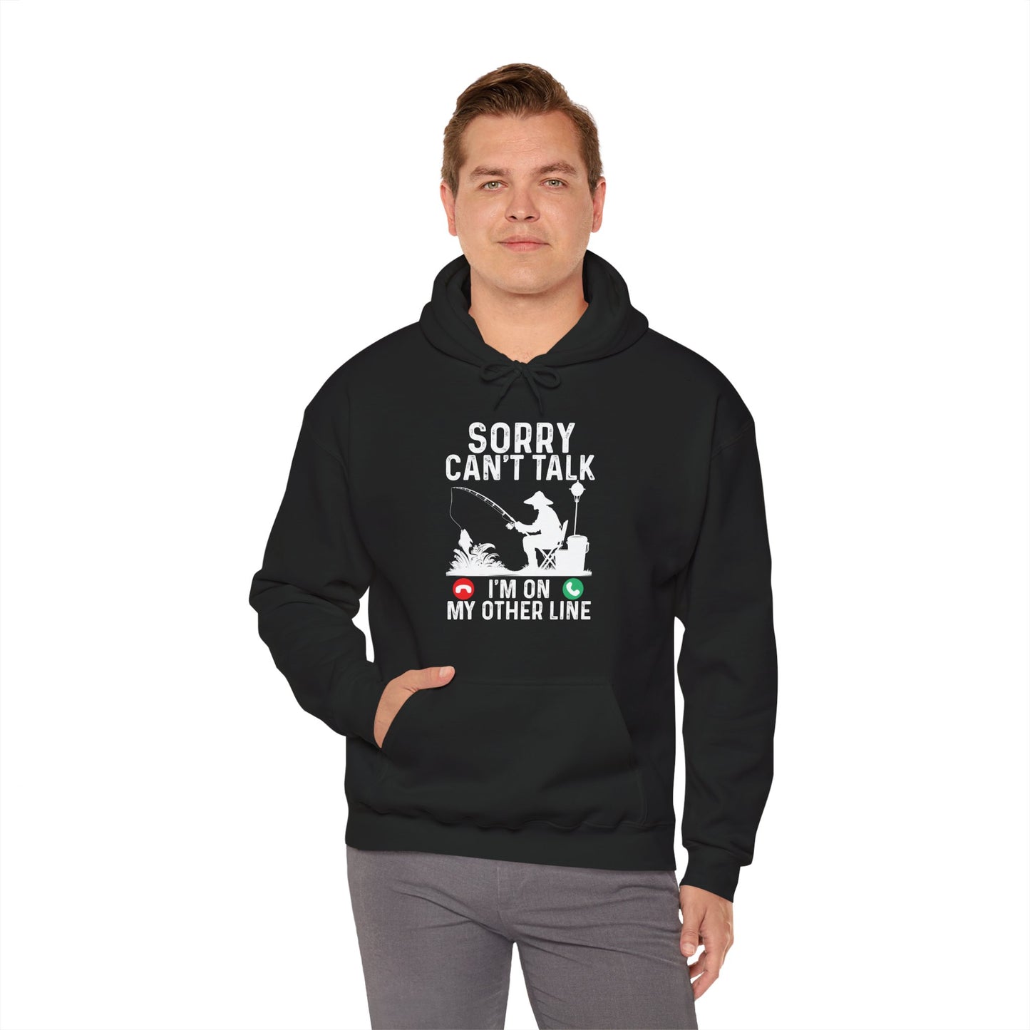 Fisherman Sorry Can't Talk I'm On My Other Line Hoodie, Fishing Season Lovers Gifts Hoodie
