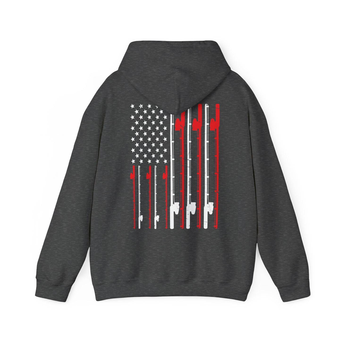 Fishing Hoodie, Fishing Rod American Flag, Fishing Lovers, Fishing Season Fisherman Hoodie