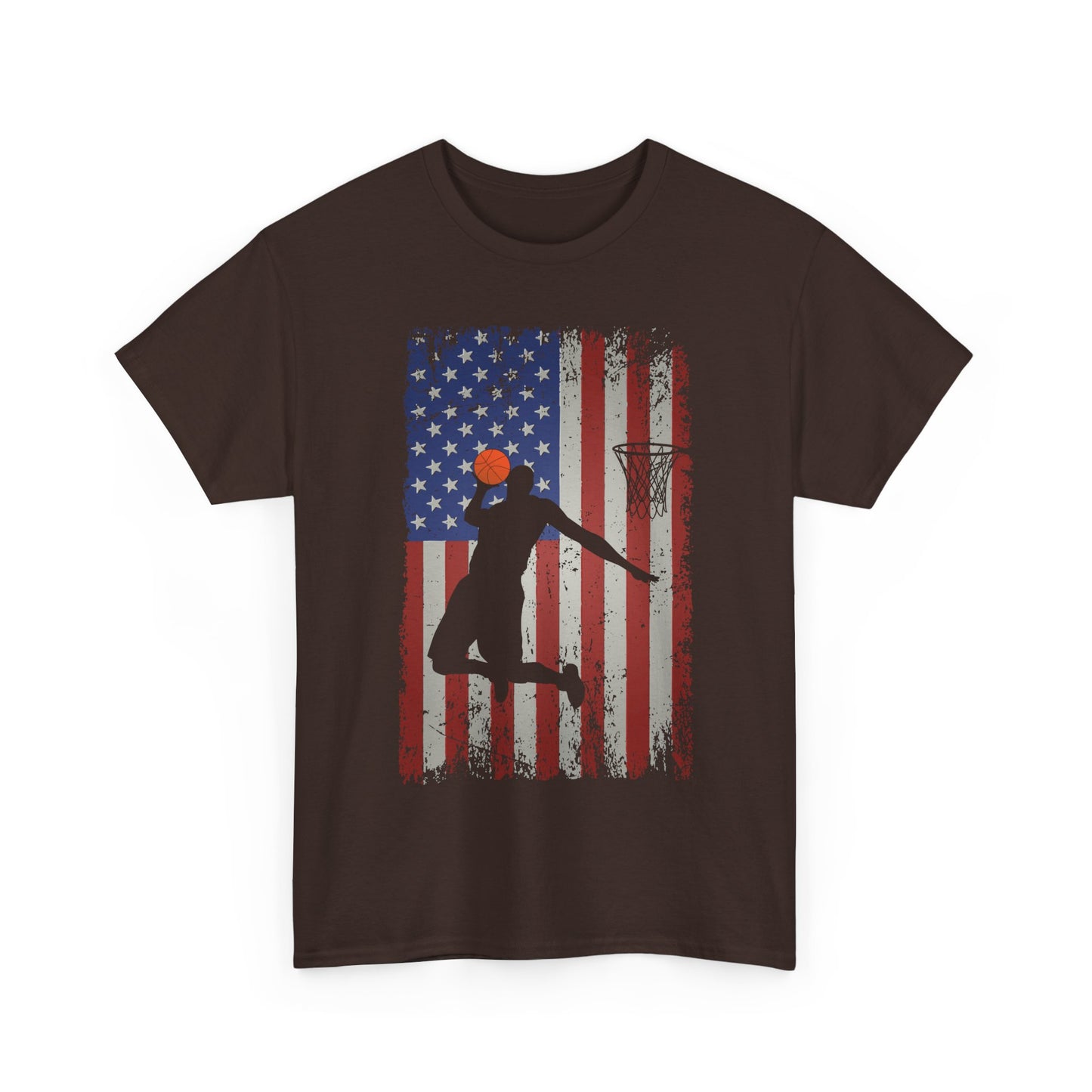Basketball Player American Flag T-Shirt, Basketball Sports Lovers Women Men T-Shirt