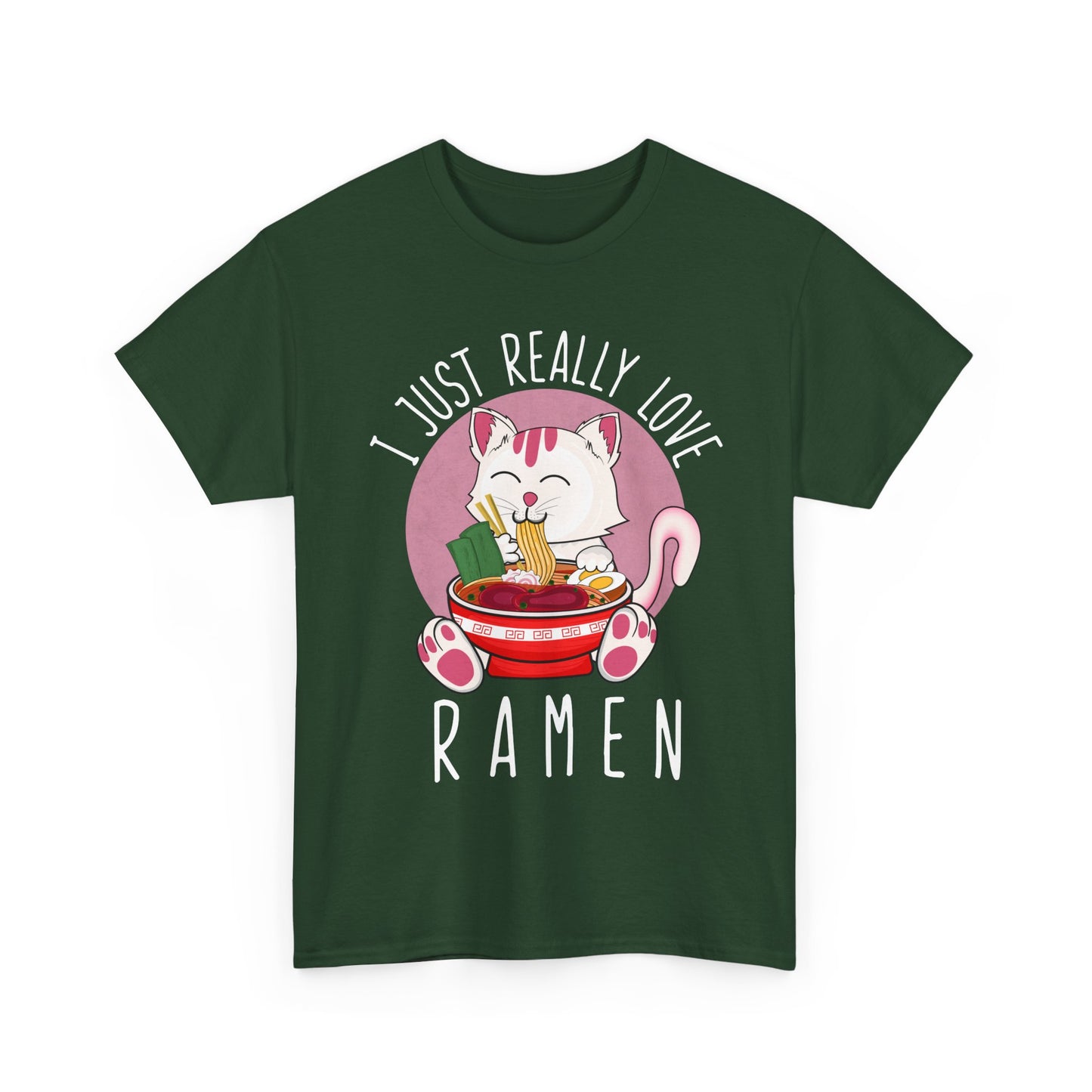 Kawaii Cat Shirt, I Just Really Love Ramen, Cats Japanese Food Lovers Funny T-Shirt