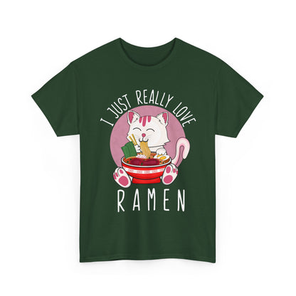 Kawaii Cat Shirt, I Just Really Love Ramen, Cats Japanese Food Lovers Funny T-Shirt