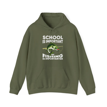 Fishing Hoodie, Fishing Lover Gift Hoodie, School Is Important But Fishing Is Importanter Hoodie