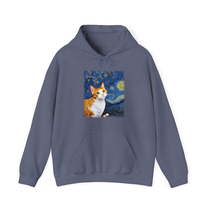 Cat Hoodie, Cats Owner, Van Gogh Starry Night Cat Animals Lovers Gifts Hoodie