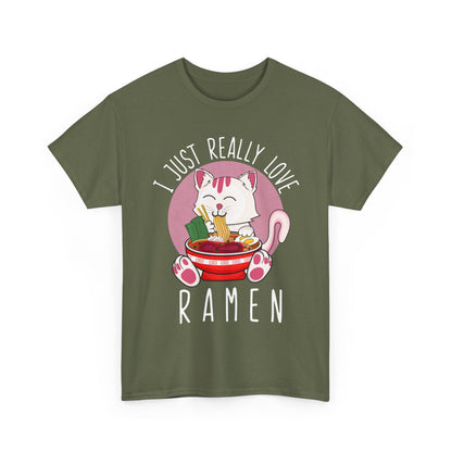 Kawaii Cat Shirt, I Just Really Love Ramen, Cats Japanese Food Lovers Funny T-Shirt